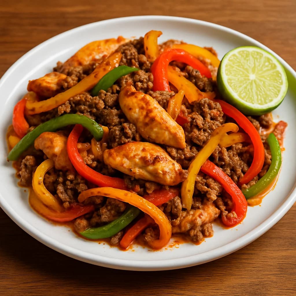 One Pan Ground Beef Skillet Fajitas recipe