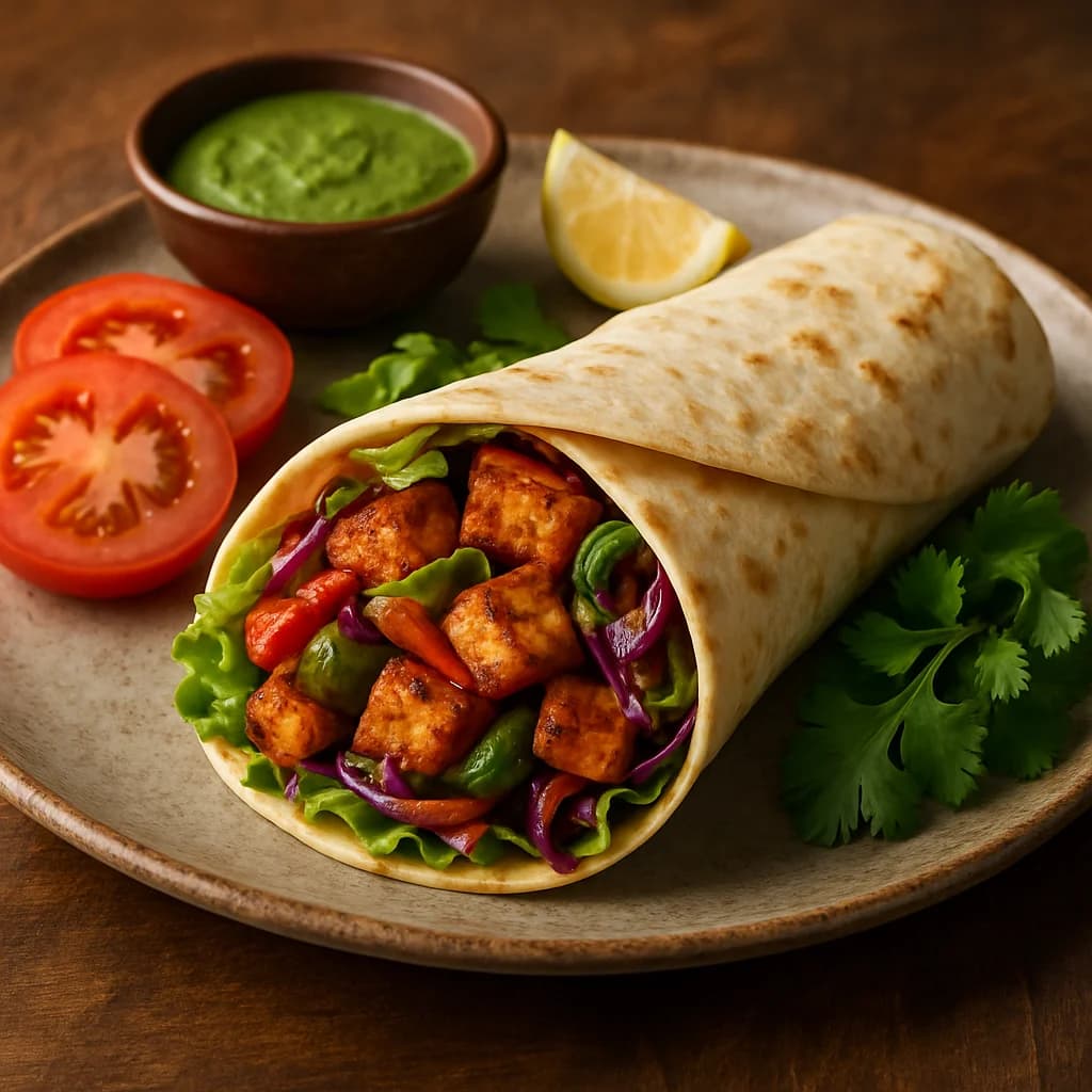 Protein-Rich Vegetable Tikka Wrap recipe