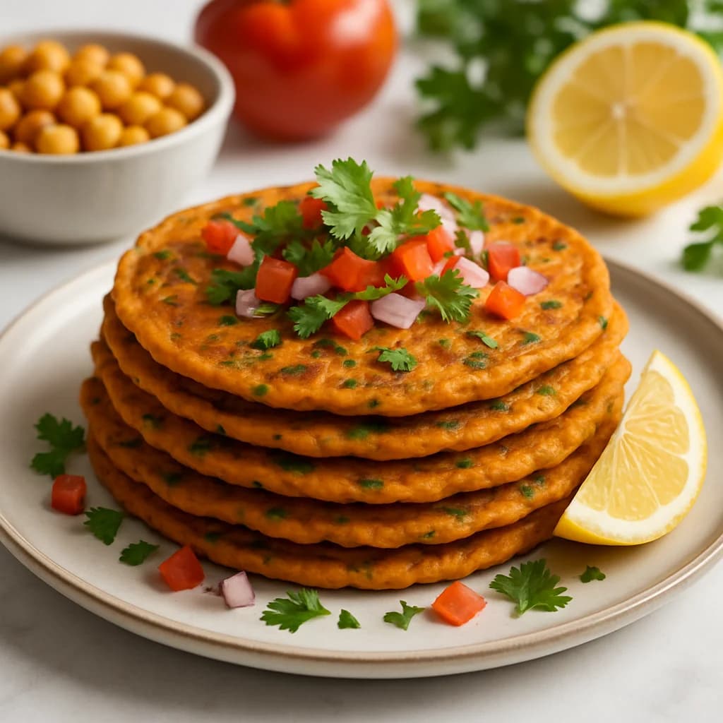 Savory Tandoori Chickpea Pancakes recipe