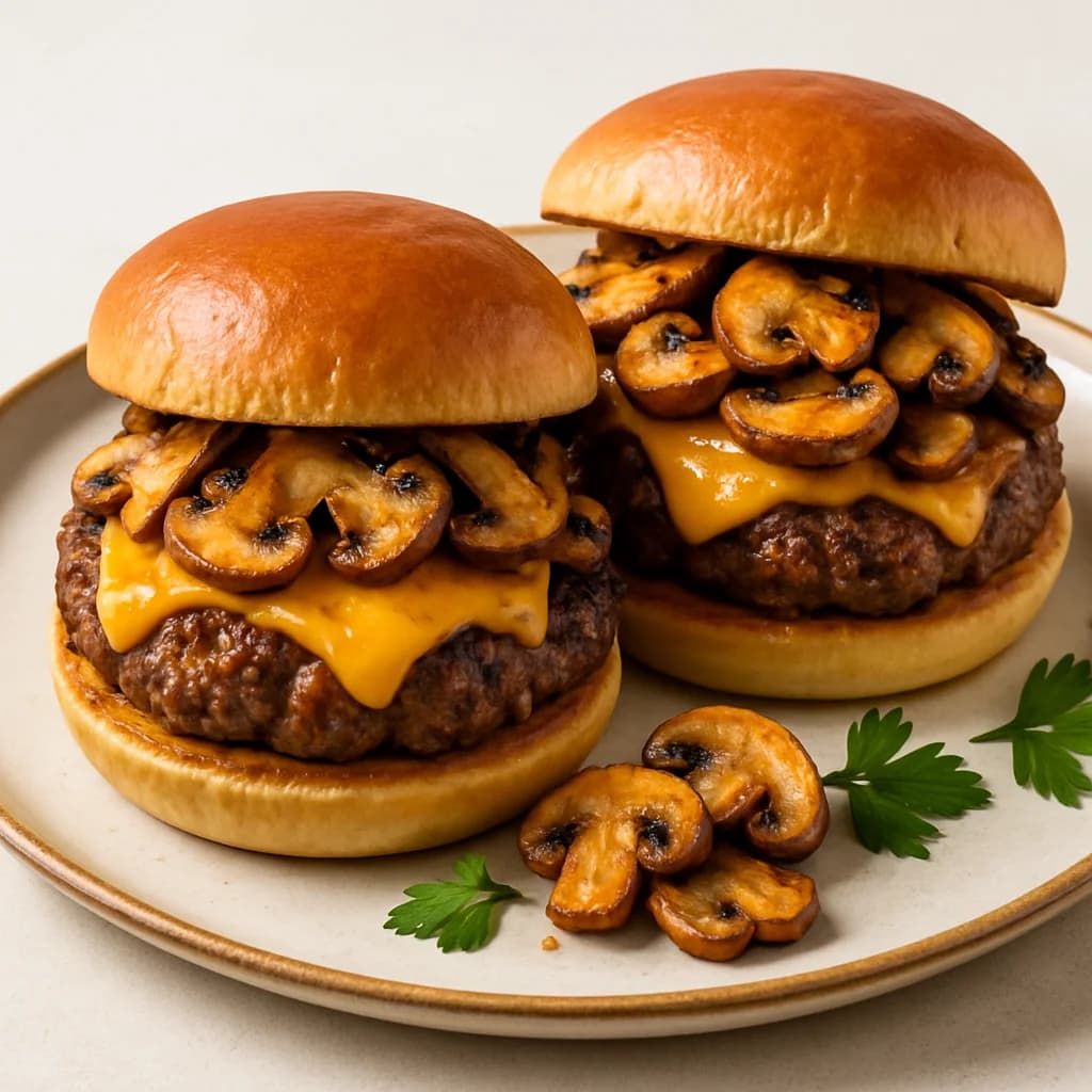 Shroom Gouda Burgers recipe
