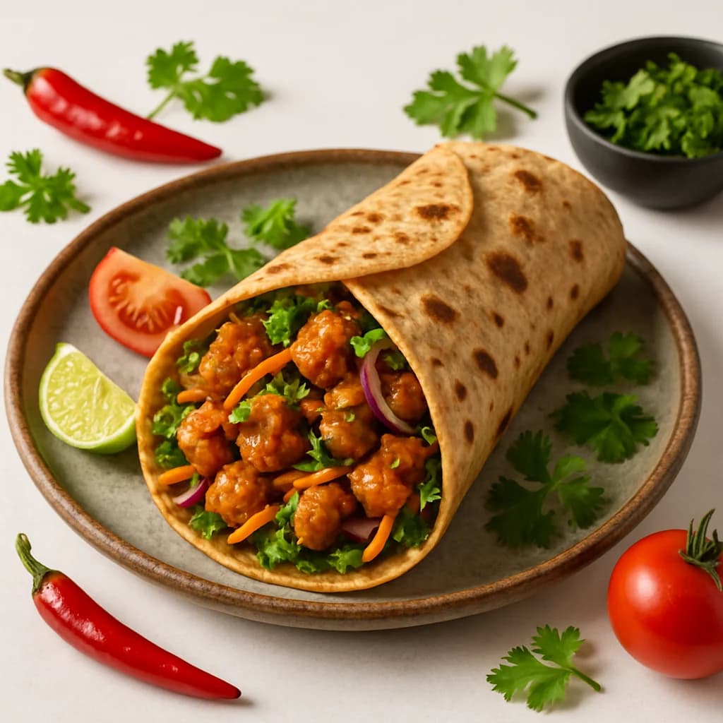 Spicy Punjabi Masala Roti Wrap recipe