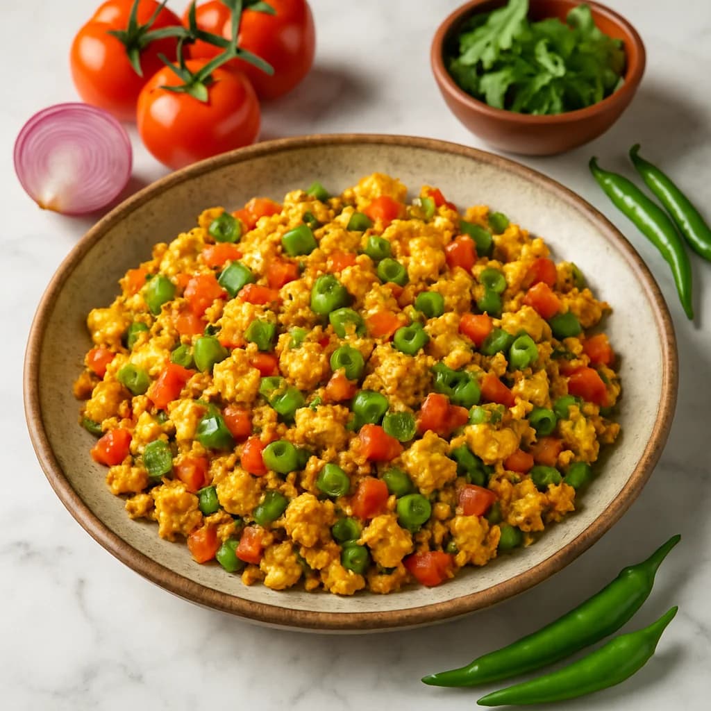 Spicy Tawa Paneer Scramble recipe