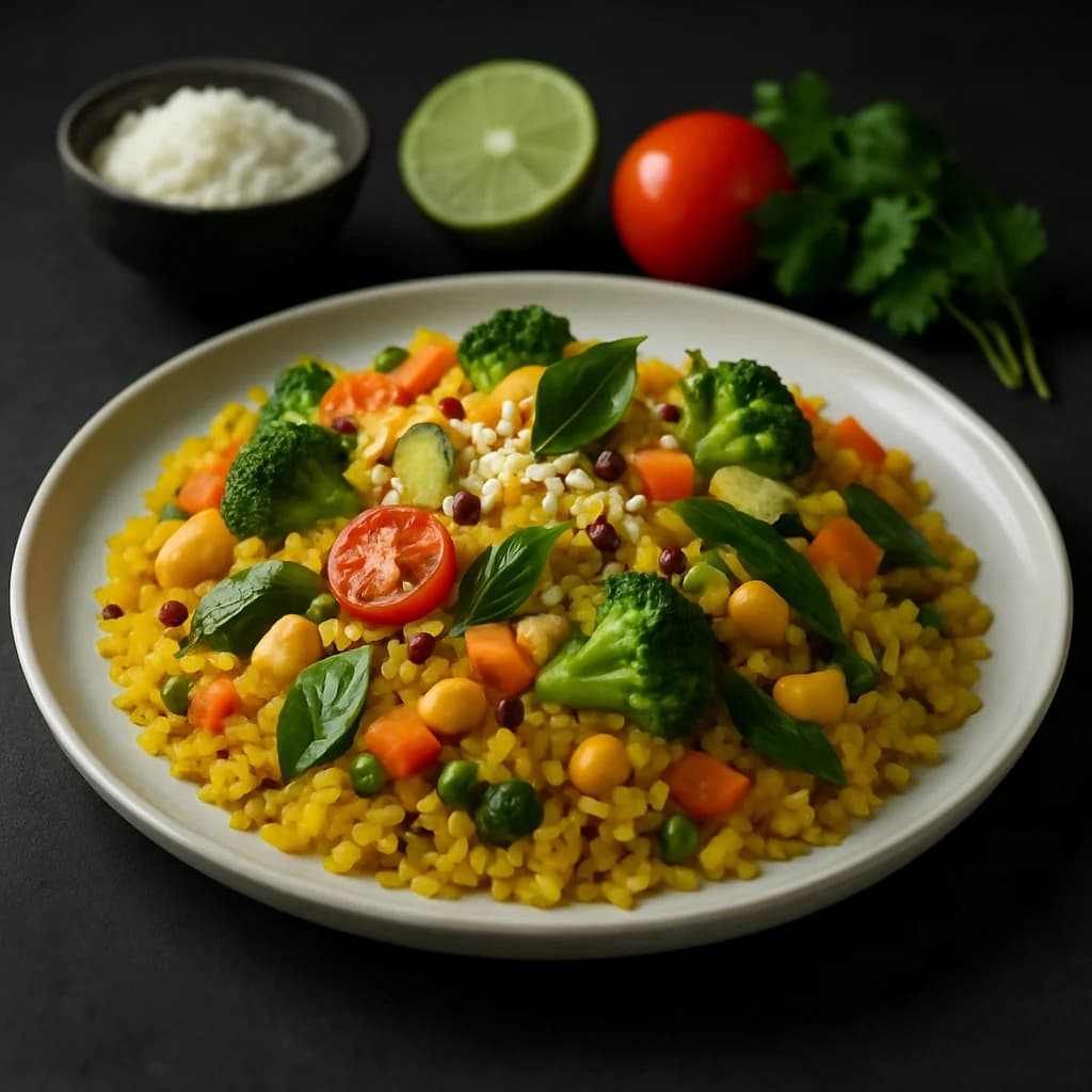Tangy Coconut Veg Stew Poha recipe