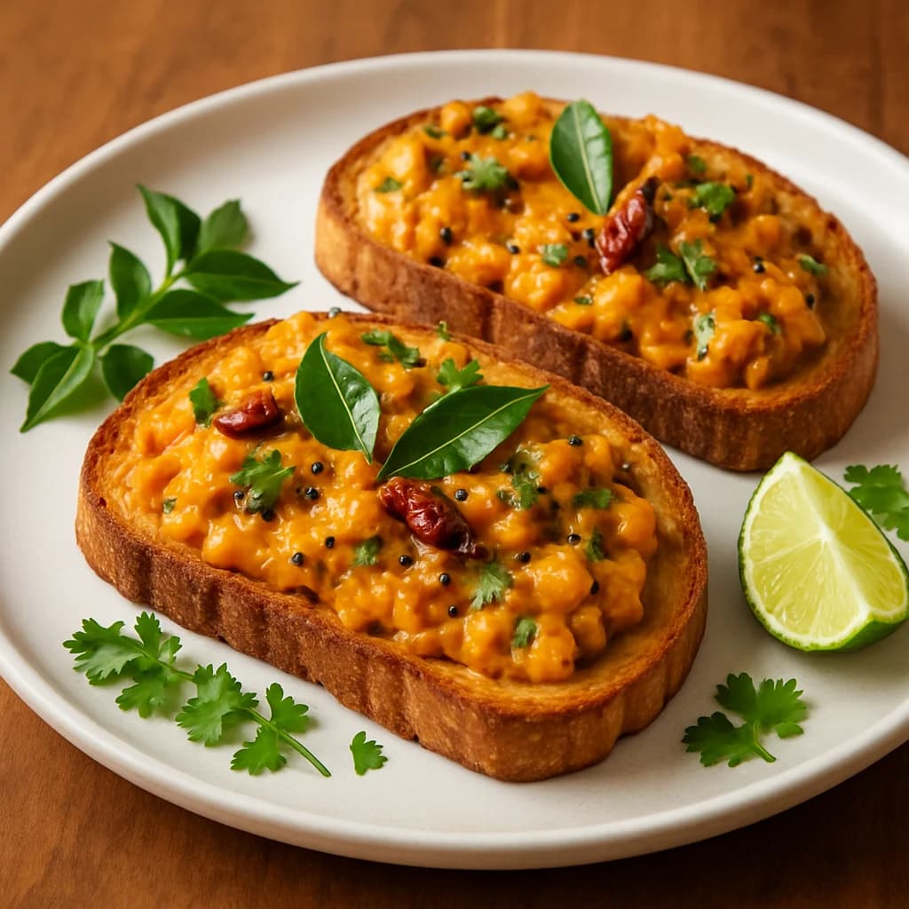Tangy South Indian Coconut Curry Toasts recipe