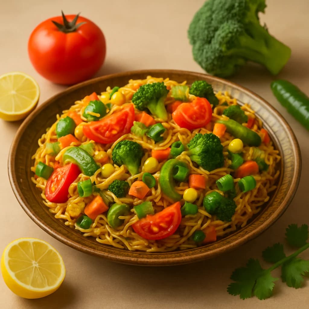 Tangy Tawa Vegetable Semiya Delight recipe