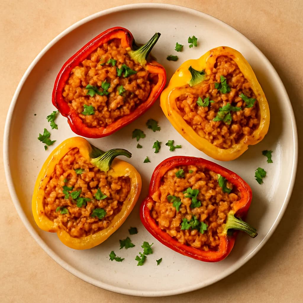 Air Fried Masala Stuffed Bell Peppers recipe