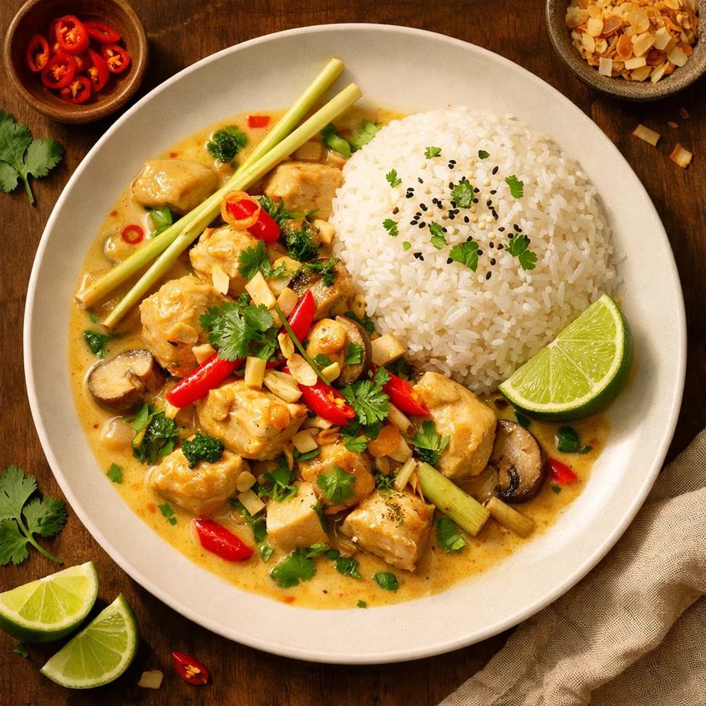 Coconut Lemongrass Chicken with Jasmine Rice recipe