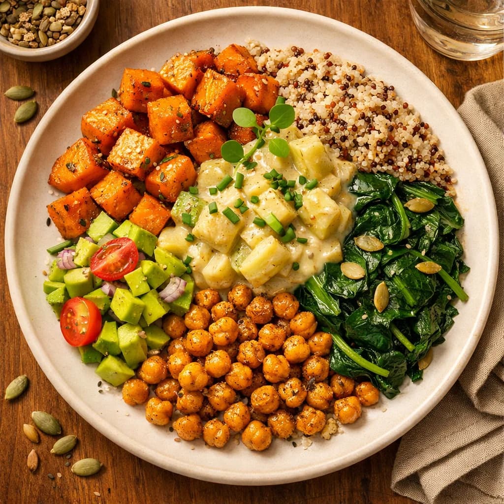 Creamy Protein Chayote and Sweet Potato Bowl recipe