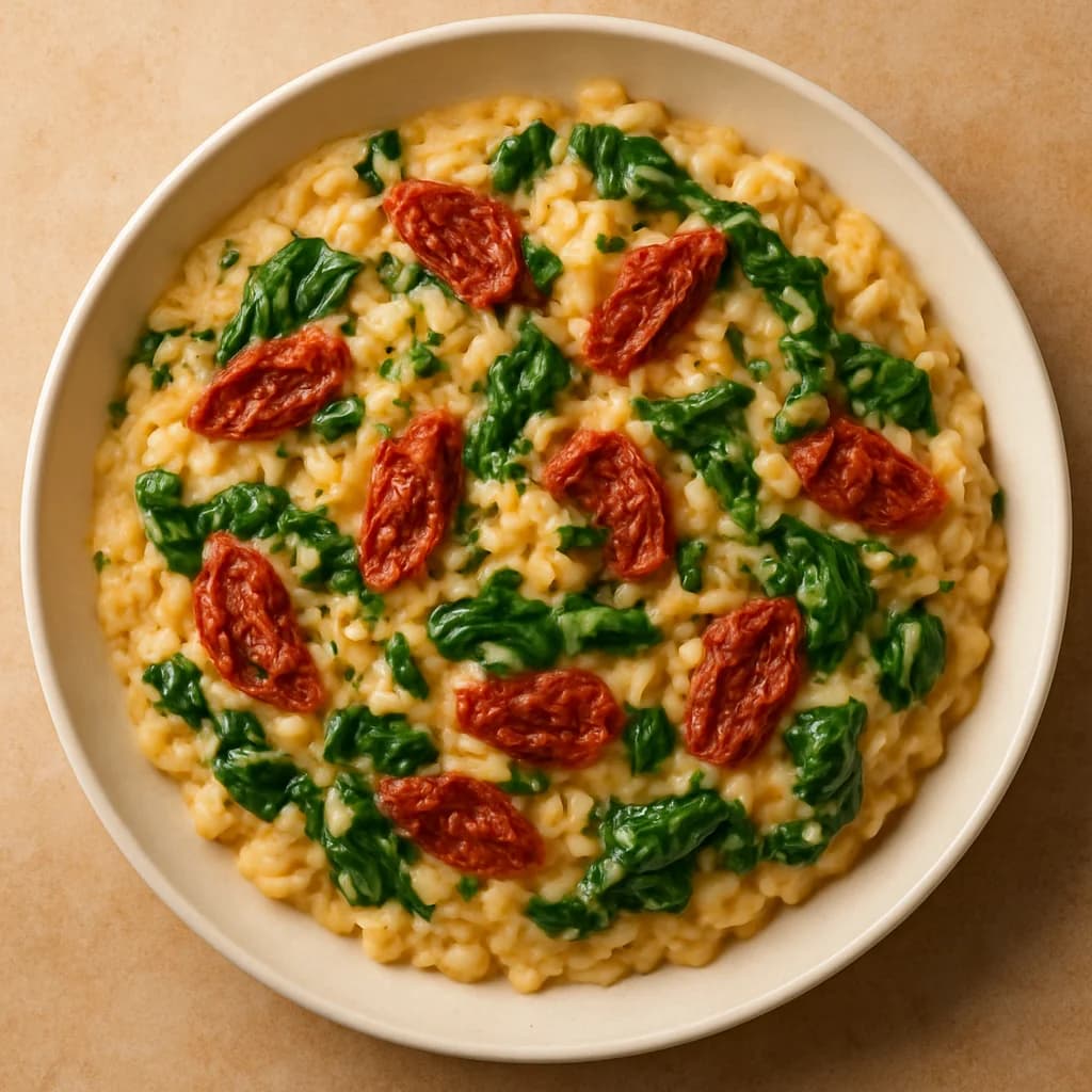 Creamy Sundried Tomato and Spinach Rice Bowl recipe