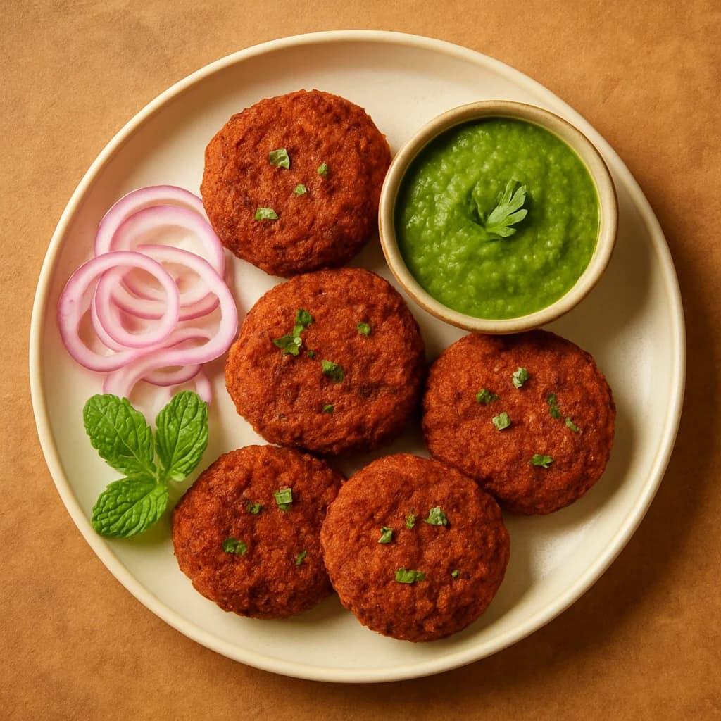 Crispy Air Fried Rajma Tikki with Mint Chutney recipe