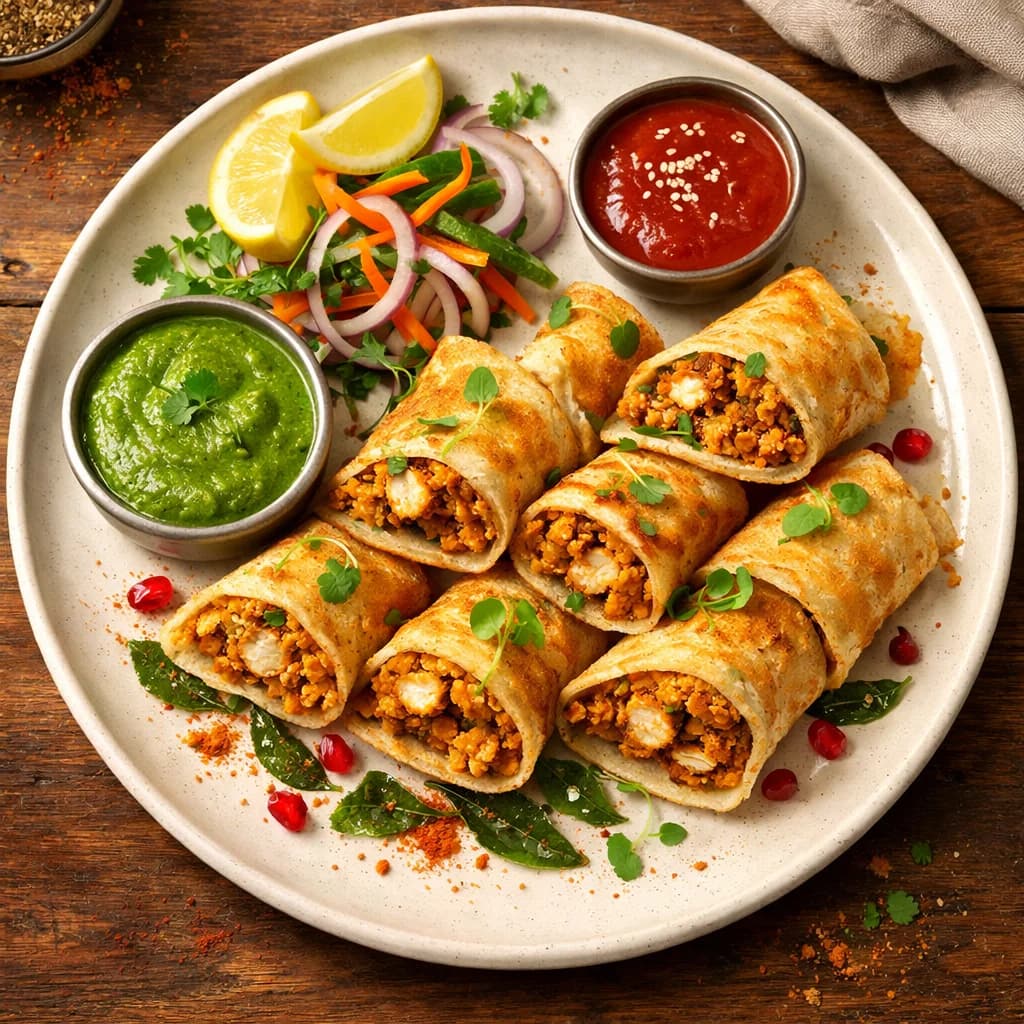 Crispy Chicken and Rice Pancake Rolls recipe