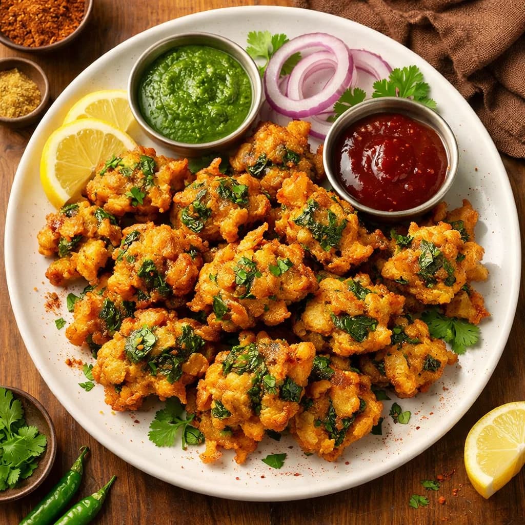 Crispy Chickpea Flour Vegetable Pakoras recipe