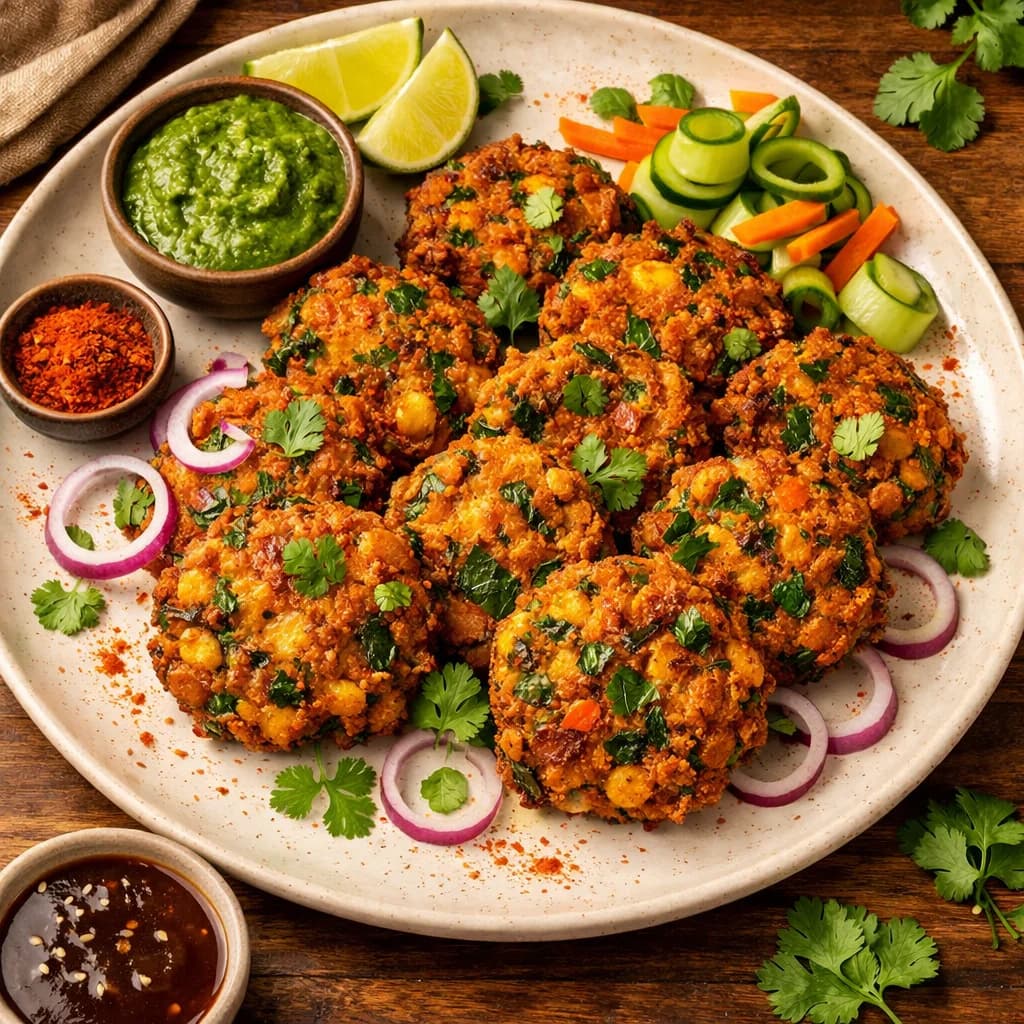 Crispy Chickpea Flour Veggie Fritters recipe