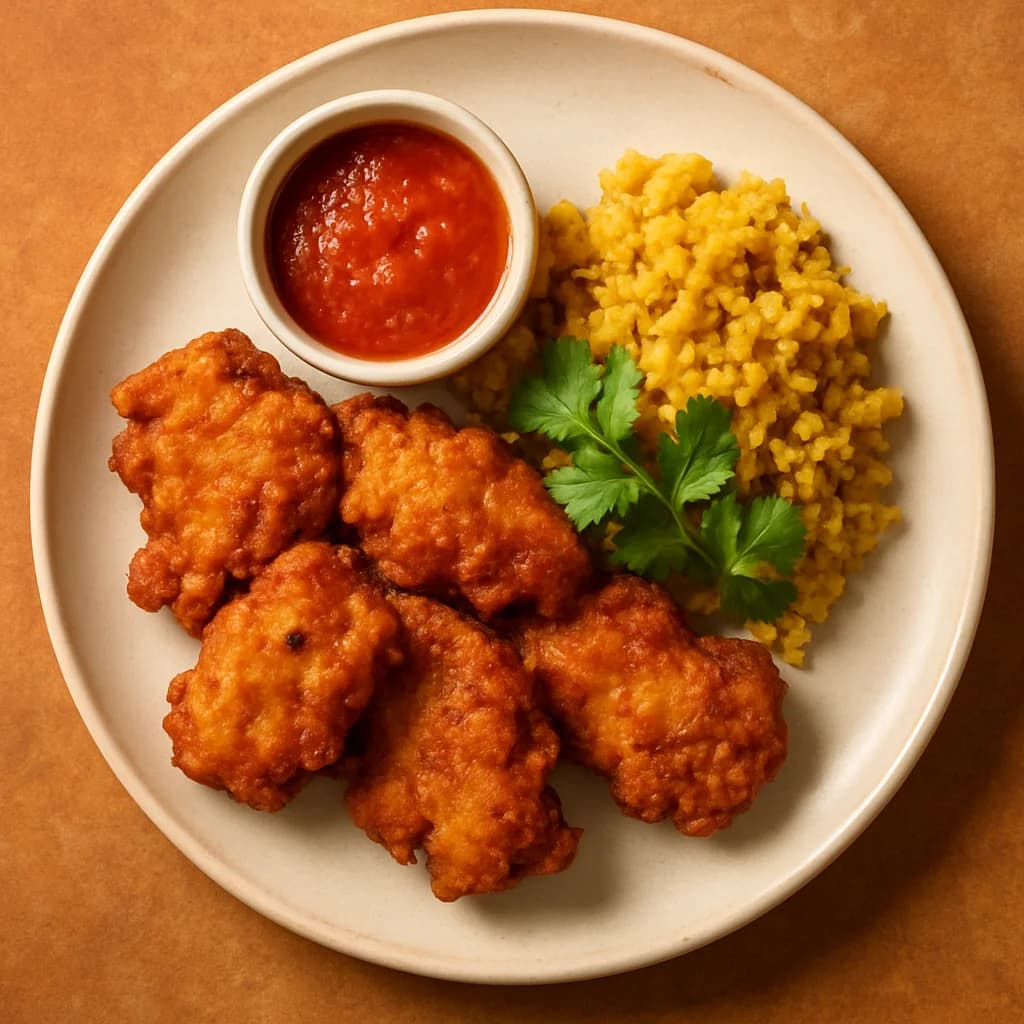 Crispy Fish Pakoras with Spiced Rice Flour Batter recipe