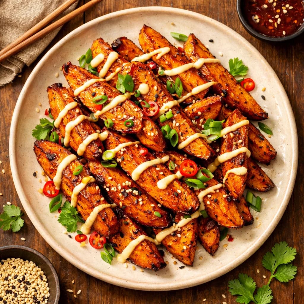 Crispy Korean Spiced Sweet Potato Wedges recipe