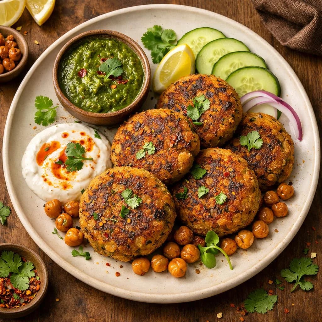 Crispy Mushroom and Chickpea Patties recipe