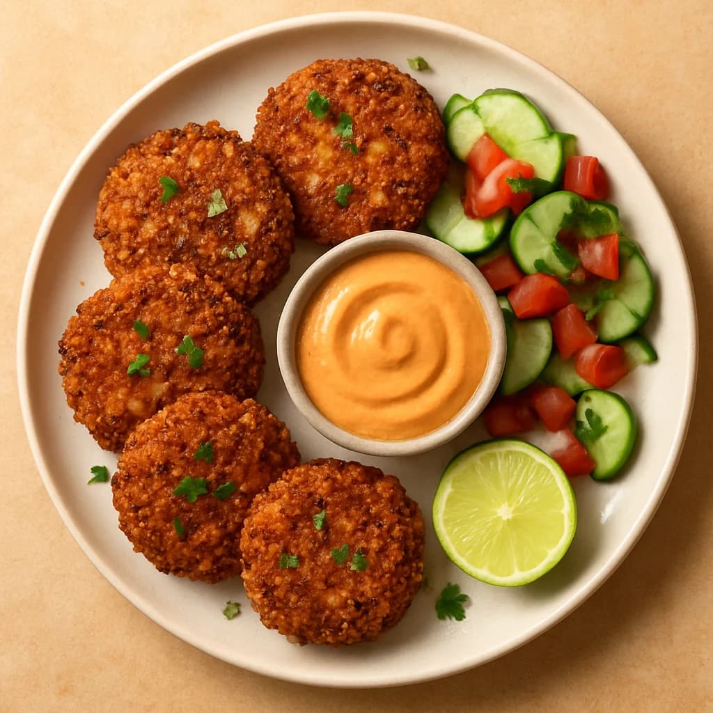 Crispy Quinoa and Chickpea Patties recipe