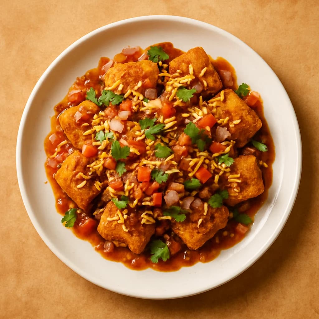 Crispy Soya Nugget Chaat with Tangy Masala recipe
