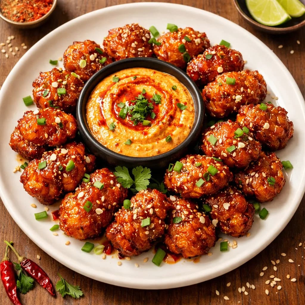 Crispy Water Chestnut Fritters with Spiced Dip recipe