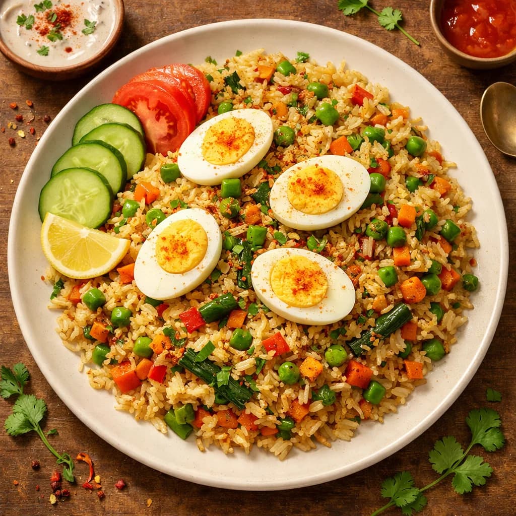 Egg and Vegetable Fried Rice Delight recipe