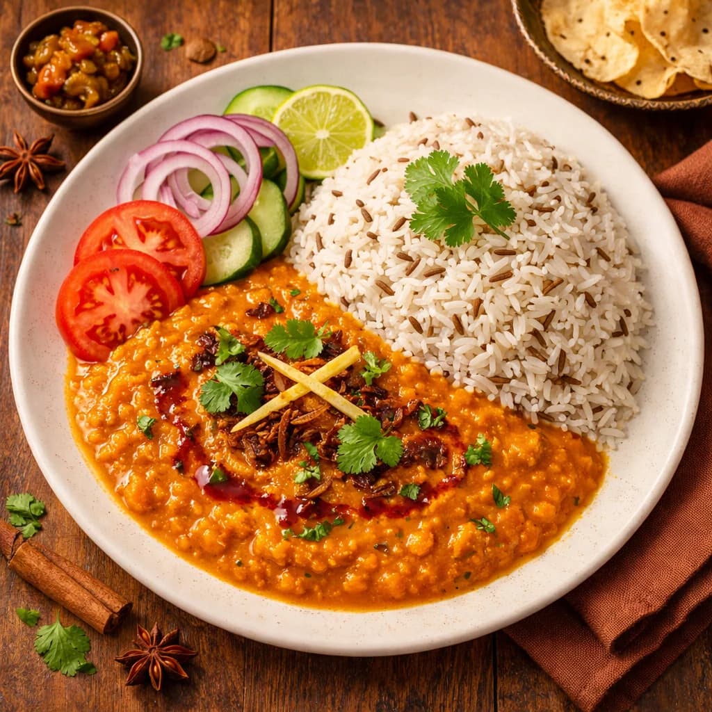 Fragrant Masoor Dal with Jeera Rice recipe