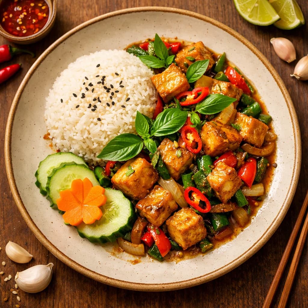 Fragrant Thai Basil Tofu Sizzle recipe