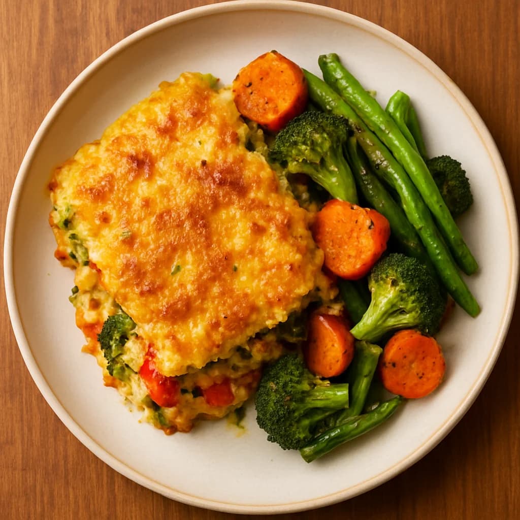 Garden Vegetable and Protein Cheese Bake recipe