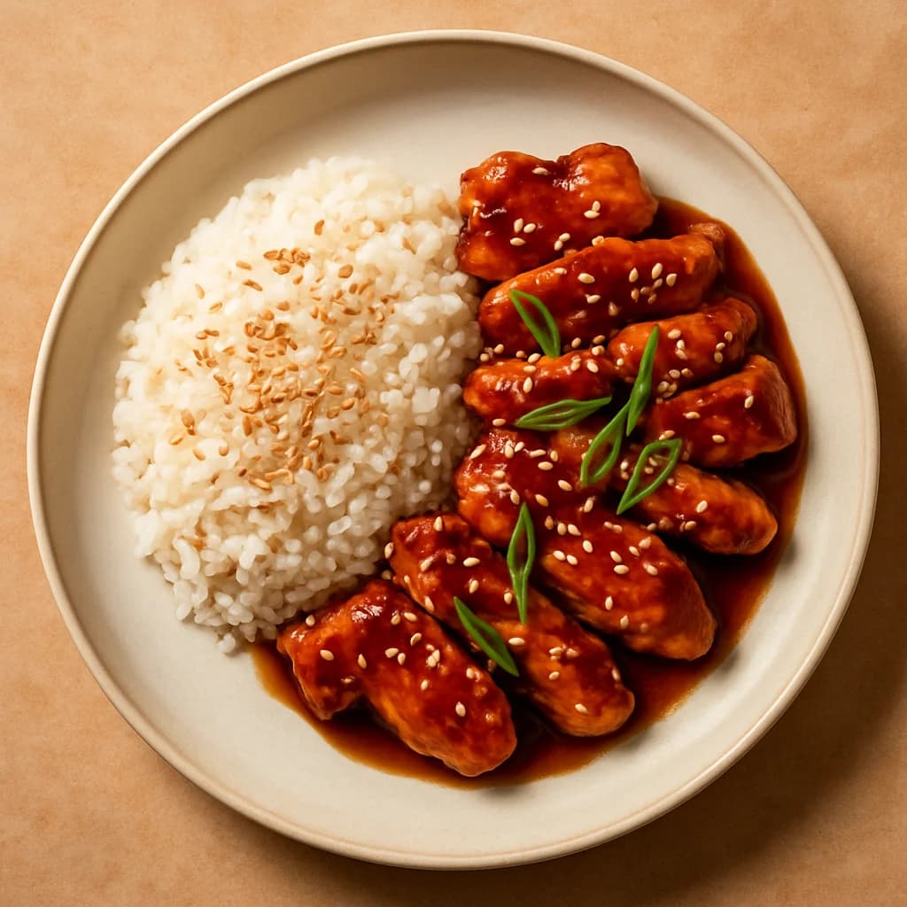 Ginger-Soy Glazed Chicken with Sesame Rice recipe