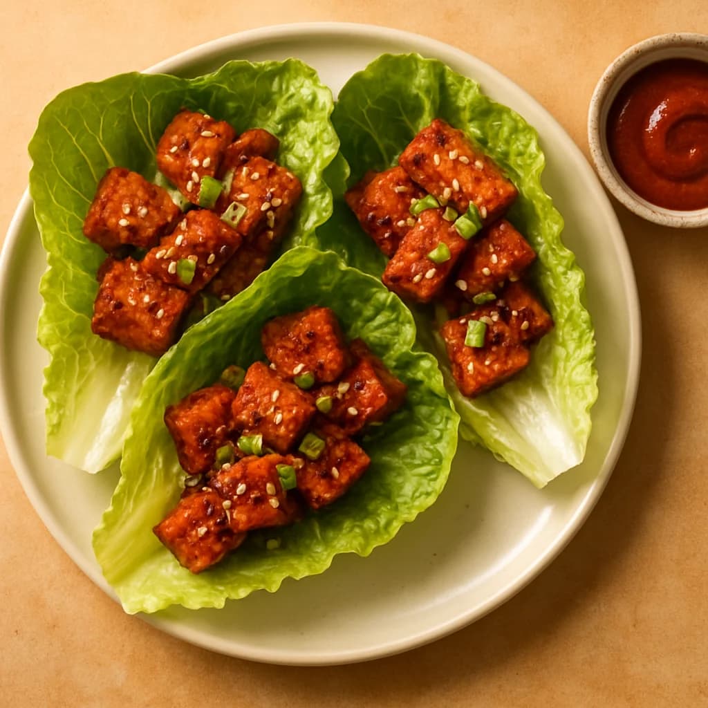 Gochujang-Glazed Tempeh Lettuce Wraps recipe