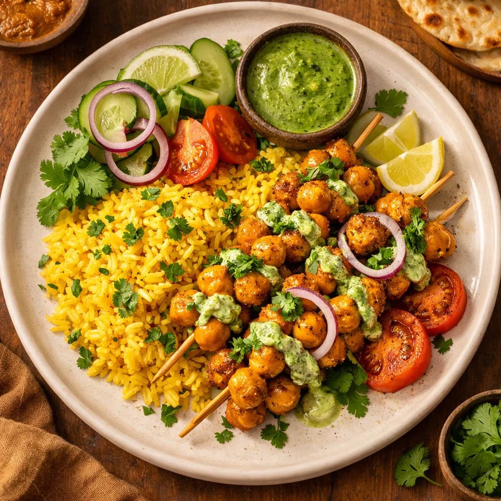 Golden Chickpea Tikka with Turmeric Rice recipe
