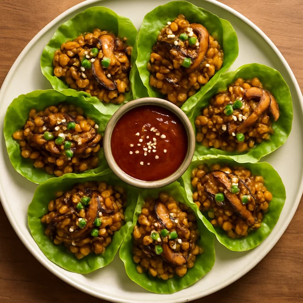Golden Lentil and Mushroom Bulgogi Wraps recipe