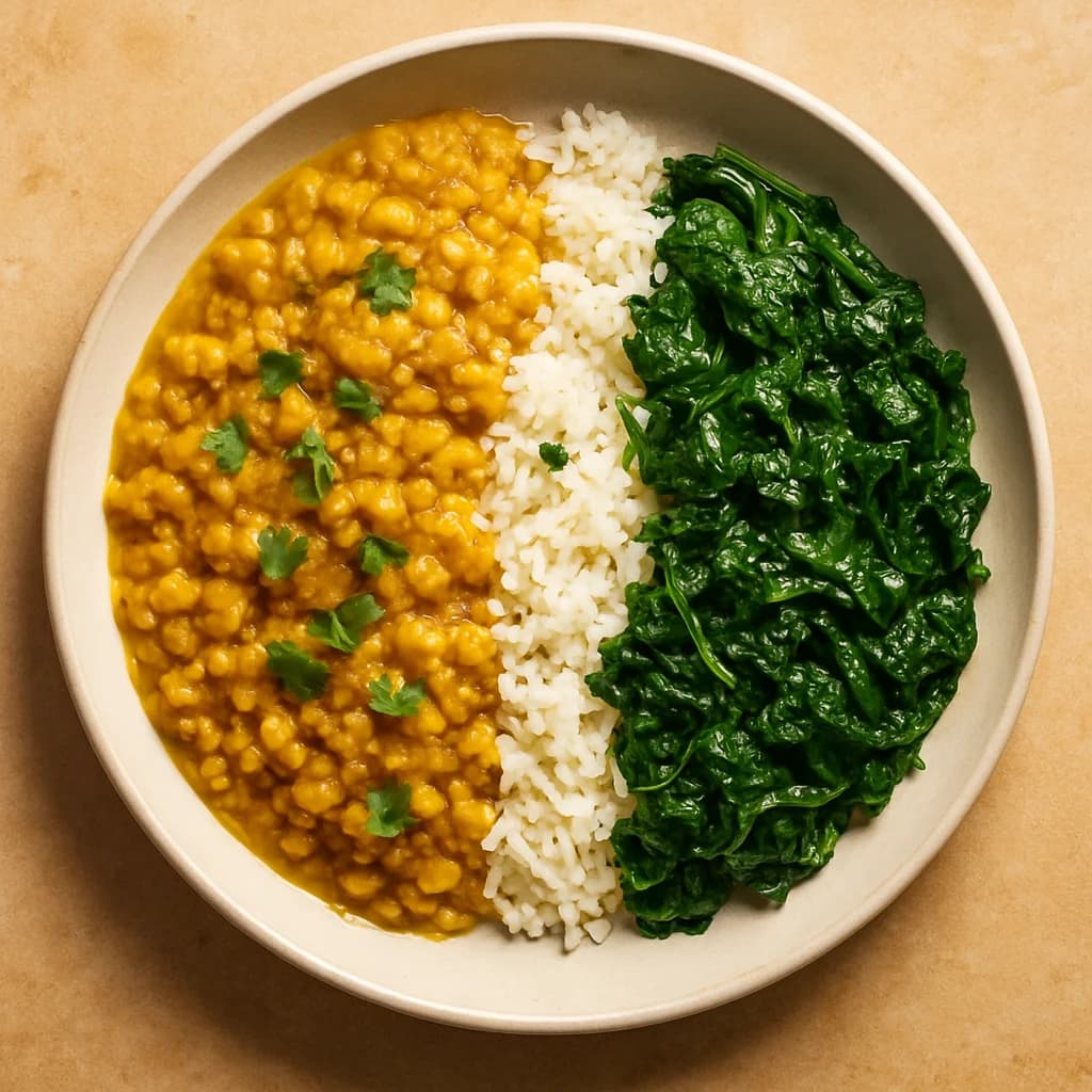 Golden Lentil and Spinach Curry Bowl recipe