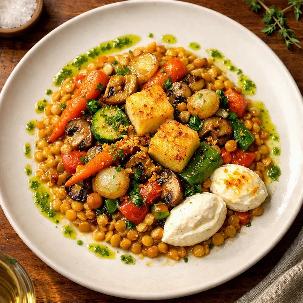 Golden Lentil and Vegetable Cassoulet recipe