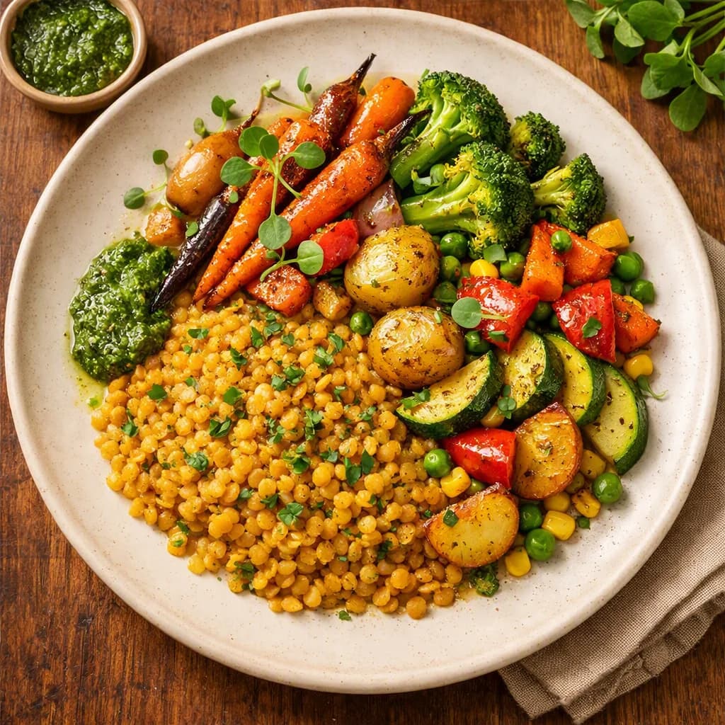 Golden Lentil and Veggie Medley recipe