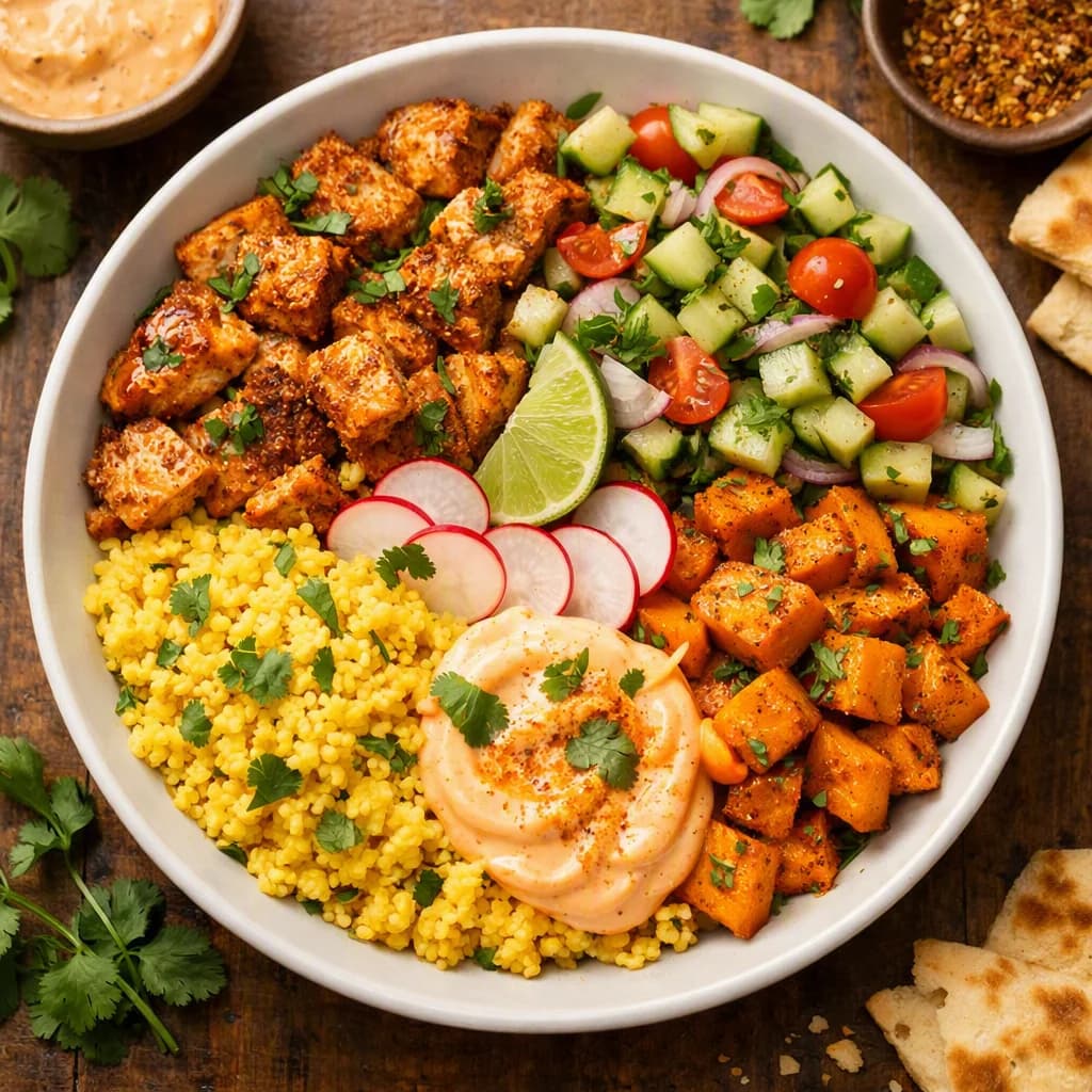 Golden Millet and Spiced Turkey Bowl recipe