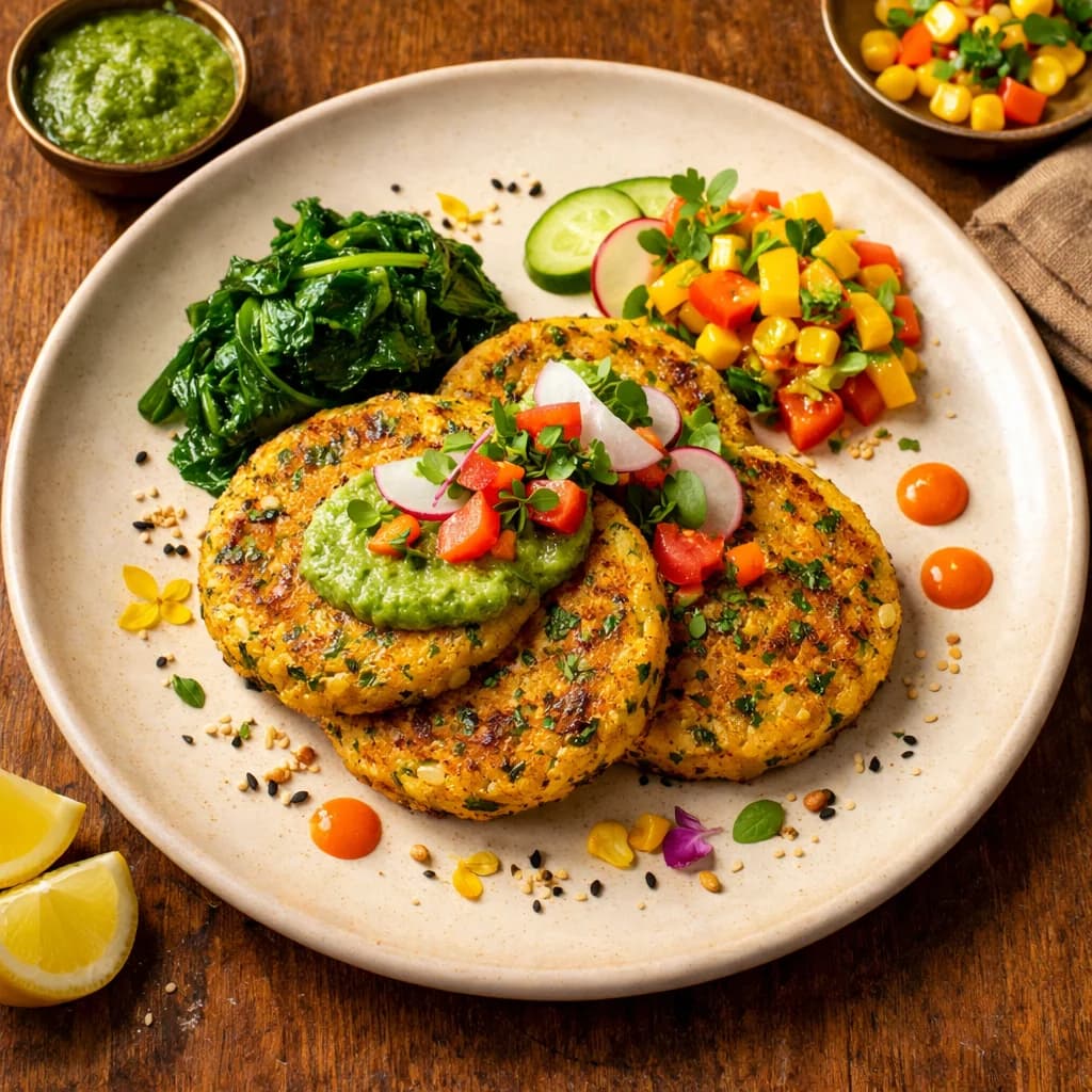 Golden Millet and Tofu Pancakes recipe