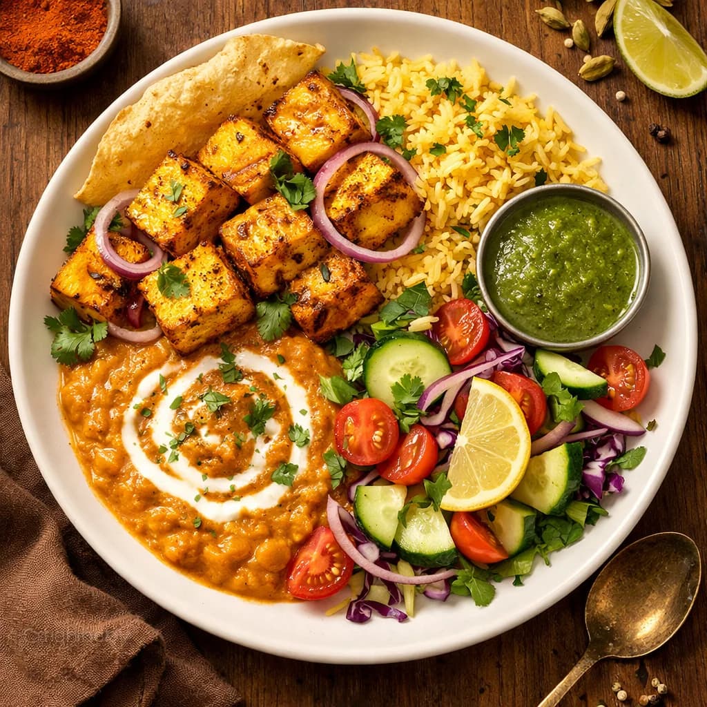 Golden Paneer Tikka Bowl recipe
