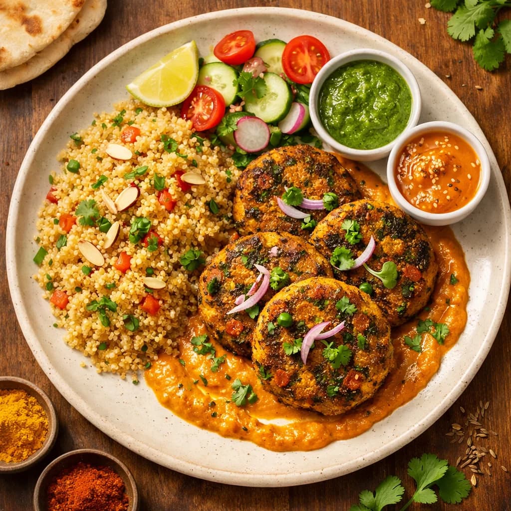 Golden Quinoa and Spiced Veggie Patties recipe