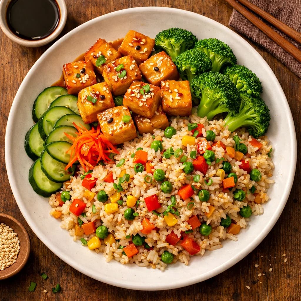 Golden Tofu and Vegetable Fried Rice recipe