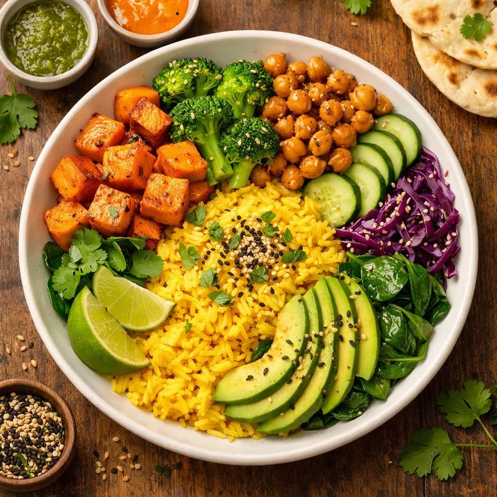 Golden Turmeric Veggie Rice Bowl recipe