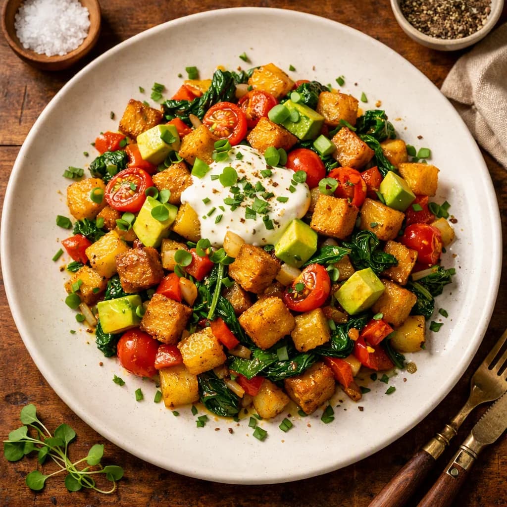 Golden Vegetable Protein Breakfast Hash recipe