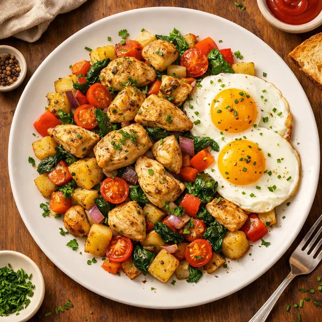 Herbed Chicken Breakfast Hash with Vegetables recipe