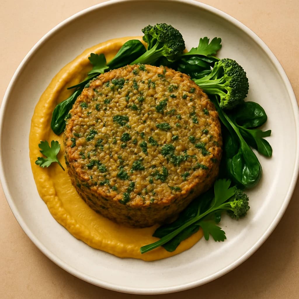 Herbed Lentil Quinoa Bake recipe