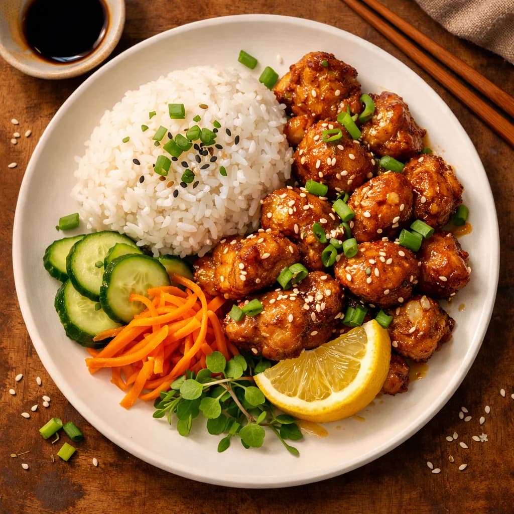 Honey Garlic Air Fried Chicken with Jasmine Rice recipe