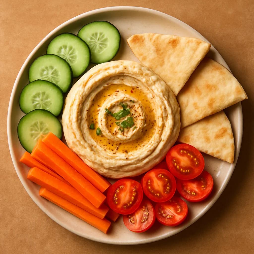 Hummus with Pita and Vegetables recipe