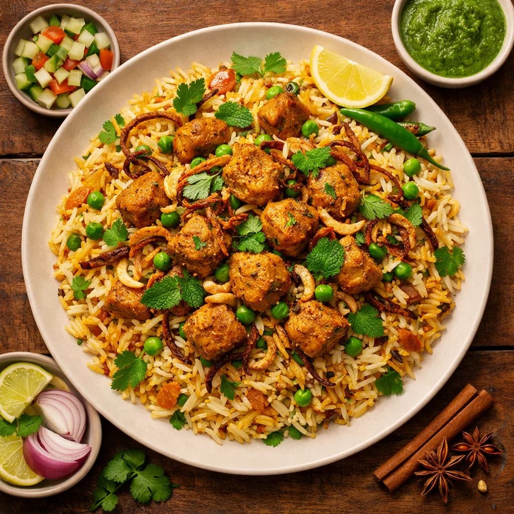 Hyderabadi Soy Chunk Biryani recipe