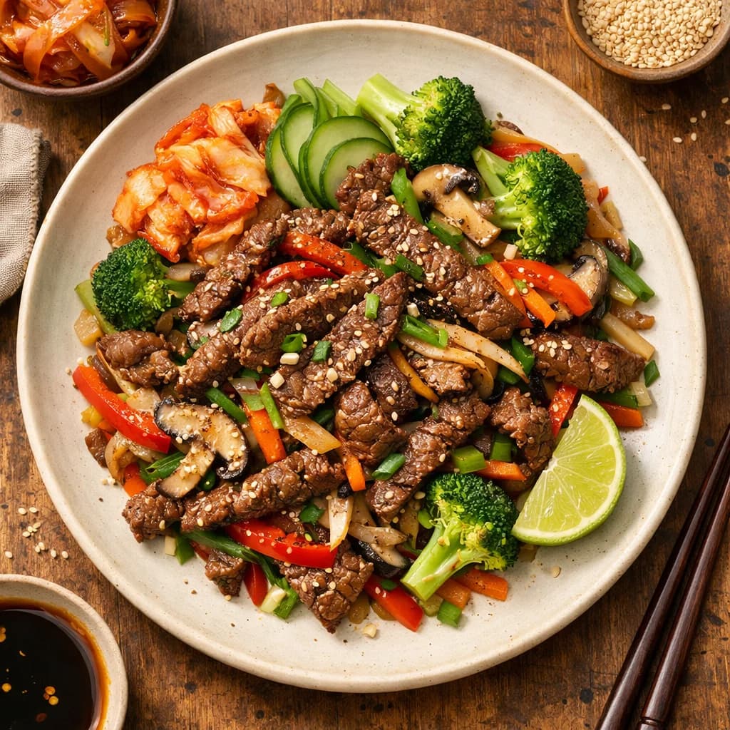 Korean BBQ Beef and Vegetable Stir-Fry recipe