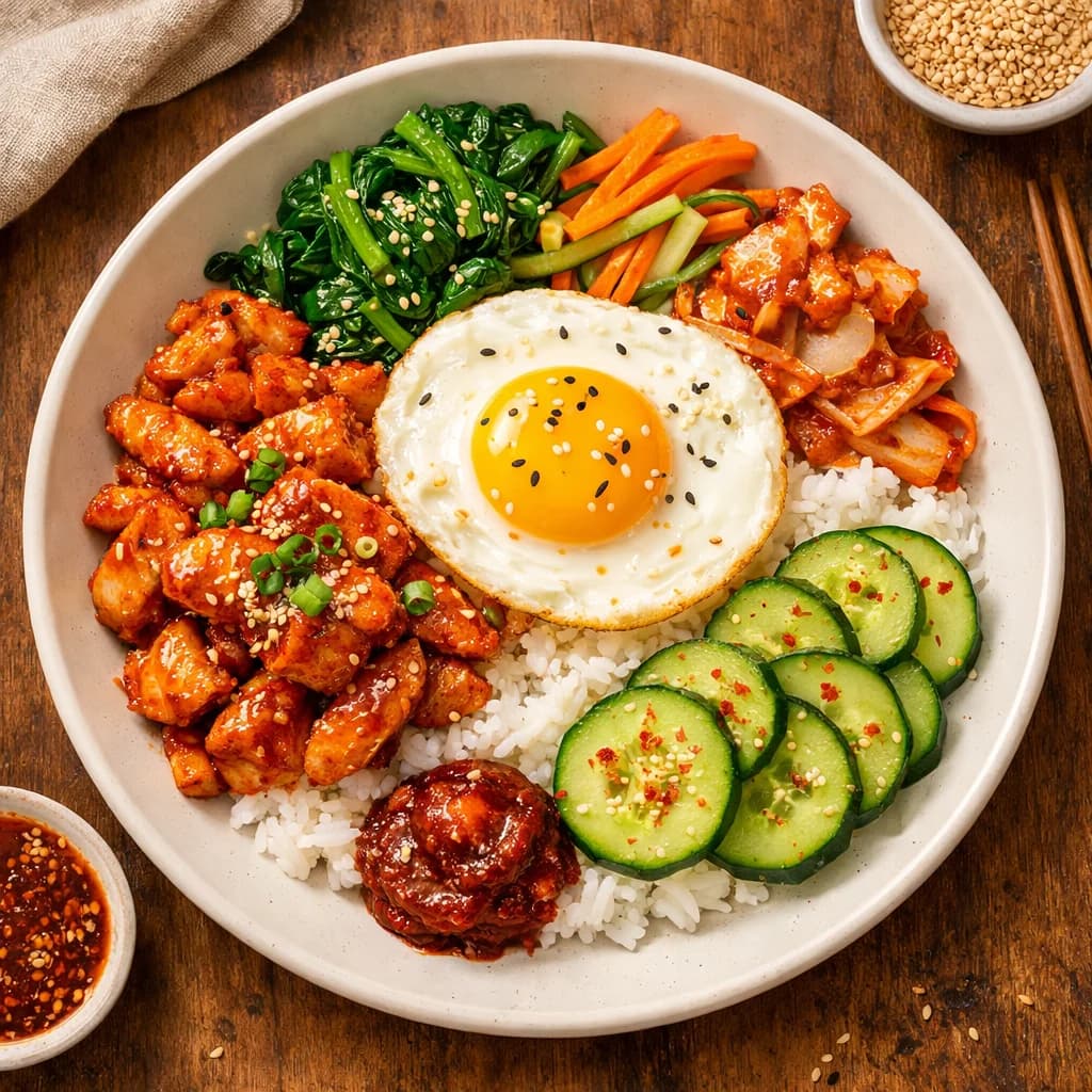 Korean Chicken and Rice Breakfast Bowl recipe