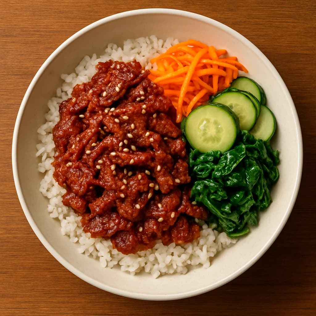 Korean Spicy Lamb Bulgogi Rice Bowl recipe