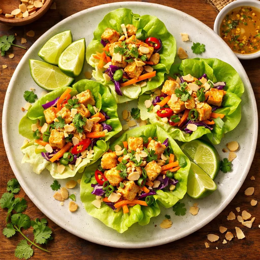 Lemongrass Coconut Tofu Lettuce Cups recipe